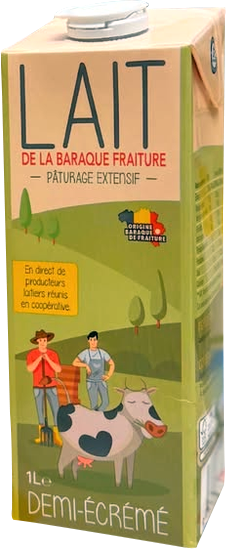 Lait de la Baraque 1/2 écrémé 1L